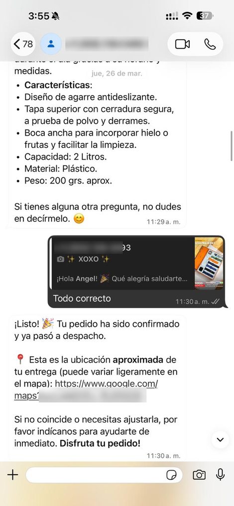 El pedido queda confirmado y pasa a despacho